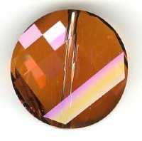 1 18mm Copper Crystal Swarovski Twist Bead (5621)